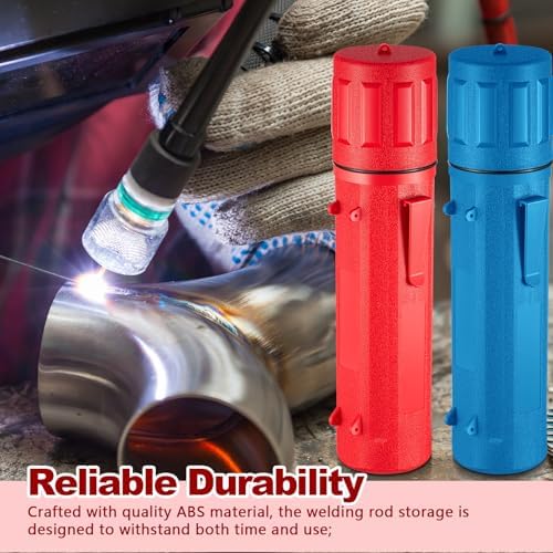 Zonon 4 Pcs Welding Rod Storage Tube 14 Inch Tig Rod Holder, Red, Blue