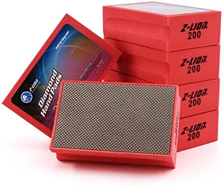 Z-Lion Electroplated Diamond Hand Polishing Pads Foam Back for Granite Marble Stone Glass Ceramic (200#)