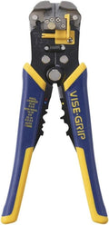 IRWIN Vise-Grip Wire Stripper, 2 inch Jaw, Cuts 10-24 AWG, ProTouch for Maximum Comfort (2078300), Blue/Yellow