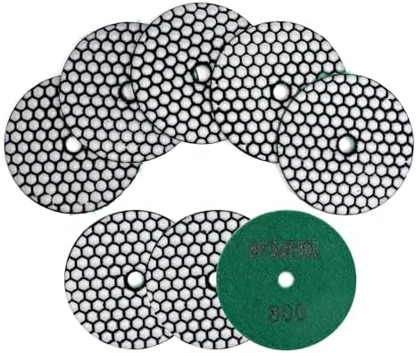 DT-DIATOOL Dry Diamond Polishing Pads 4 Inch for Granite Marble Quartz Stone Countertop Tiles 8 Pieces Grits 800