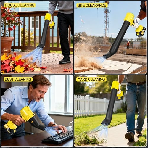 Cordless Leaf Blower with 2 X 4.0Ah Batteries and Charger for Yard Leaves