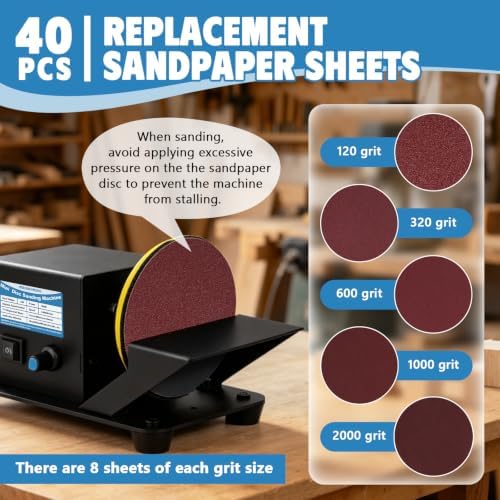 4 Inch Mini Disc Sander Stepless Speed Control, Forward & Reverse Switch