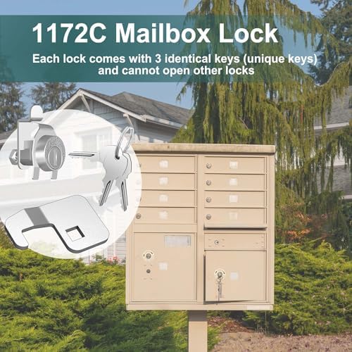 1 Pcs Mailbox Locks, National L-1172C Mailbox Lock Replacement for C9100 Mailbox Key Lock with 3 Keys and C7120 Cam, Nickel Finish