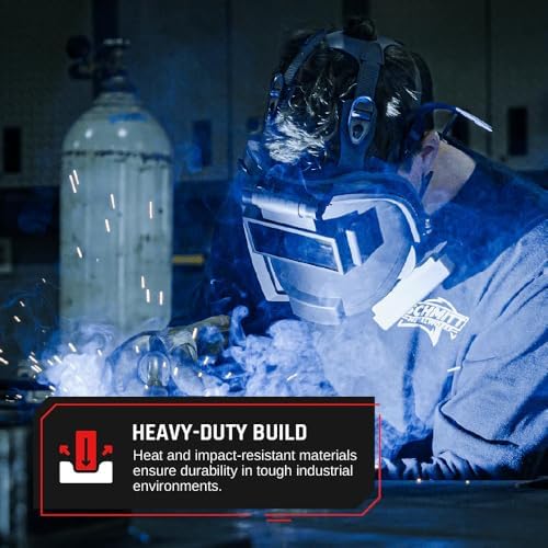 WF-100 Full-Face Welding Respirator – 2 x 4.25" Shade 9 Lens for Welding, Dual P3 Cartridges, Flip-Up Helmet, Compatible with 3M & Honeywell