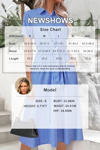 Newshows Women's Work Business Casual Outfits Tie Waist Midi Shirt Dress