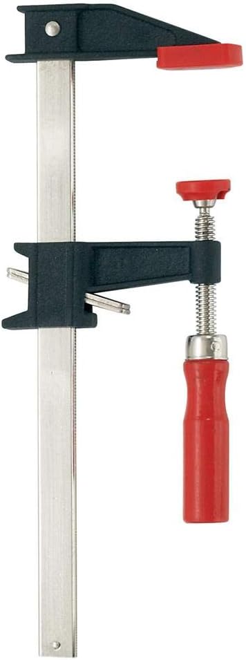 Bessey Clutch Style Bar Clamps - 12 In 1200 lb - GSCC5.012- Woodworking Clamps with Ergonomic Handle, Non-Marring Pads, Durable Cast-Iron Jaws & Serrated Rail for Carpentry & Cabinetry