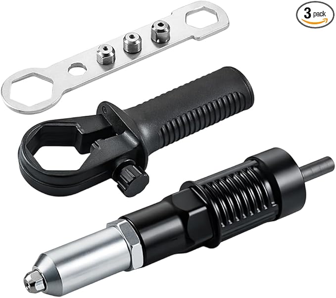 Professional Electric Rivet Gun Adapter Kit, 2026 New Pop Rivet Gun Adapter Kit, Rivet Drill Attachment, Cordless Electric Drill Riveter Insert Nut Tool, Cordless Power Drill Adaptor Kit (1 set)