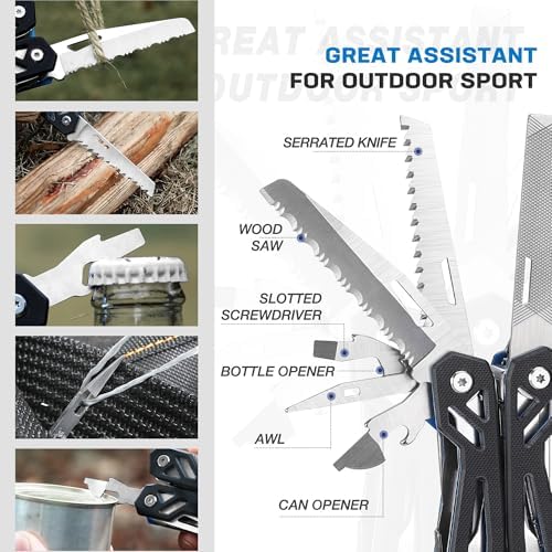 MOSSY OAK 21-in-1 Multitool, Stainless Steel Pliers with Pocket Knife