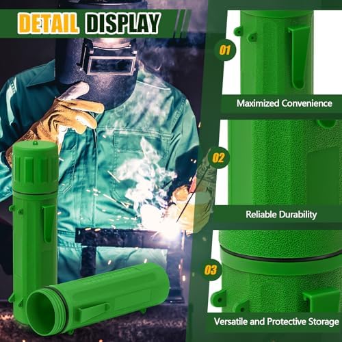 Zonon 4 Pcs Welding Rod Storage Tube 14 Inch Tig Rod Holder, Green