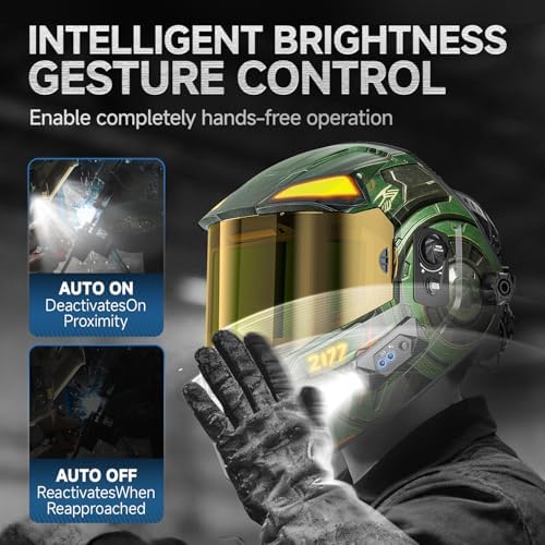 ANDELI Auto Darkening Welding Helmet 2 LED Lights Internal Digital Control