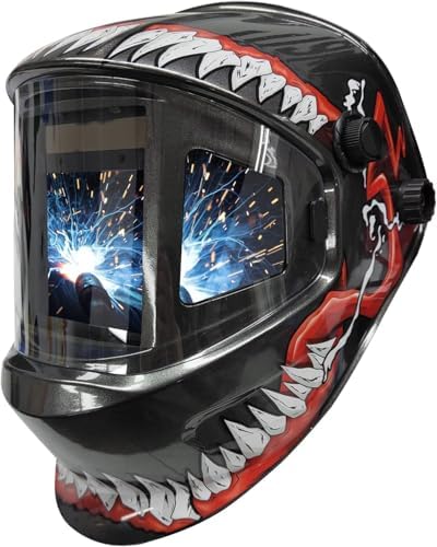 Welding Helmet, Large Viewing Screen 4.05"X3.54" Auto Darkening Welding Helmet True Color Solar Power 4 Arc Sensor Wide Shade 4~5/8-9/13 for TIG MIG Arc Weld Grinding Welder Mask(Colorful)