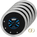 CRALY 5 Inch Super Thin Diamond Blade, 7/8 in Arbor, 5'' Diamond Tile Blade for Angle Grinder & Tile Saw, Diamond Cutting Wheel for Cutting Ceramic, Tile, Marble, Granite, Brick, Porcelain, 5PC