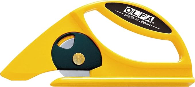 OLFA 45mm Rolled Material Cutter (45-C) - Rotary Blade Utility Knife w/Solid Base & Large Handle for Cutting Carpet, Linoleum, Fabric, Paper, Replacement Blades: OLFA RB45-1 Rotary Blades