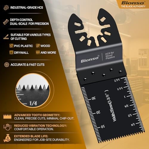 Bionso 110PCS Oscillating Tool Blade Cuts Wood, Sharp and Durable Multitool Blades, Multi Tool Blades Kits, Oscillating Saw Blades Fit Dewalt Milwaukee Ryobi Makita Worx Rockwell