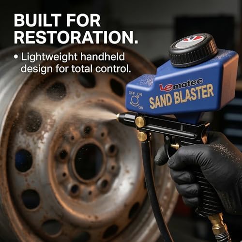 LE LEMATEC Sand Blaster Gun Kit for Air Compressor Rust Removal