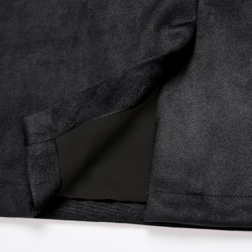 IDEALSANXUN Plaid Skirts for Women Fall Winter Knee Length Pencil Wool Skirt with Slit