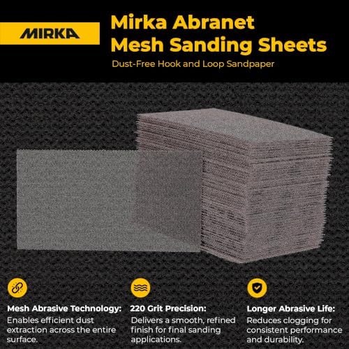 Mirka Abranet Sanding Discs 2.75x5 Inch Hook and Loop 50 Pack