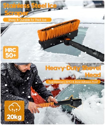 5-in-1 Extendable Car Snow Brush & Ice Scraper