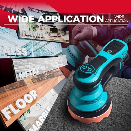 Electric Random Orbital Sander 5mm-350W Powerful Brushless Motor-With 5“/6" Hard Disk and Dust Collector-7 Variable Speed 4000-10000RPM SanderFor Polishing, Scratch Removi,Primary Wood,Panel Processin