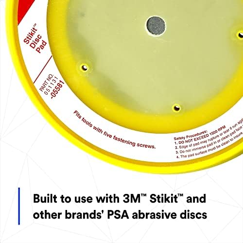 3M Stikit Abrasive Disc Back-up Pad, 05581, Dust Free, 8 in