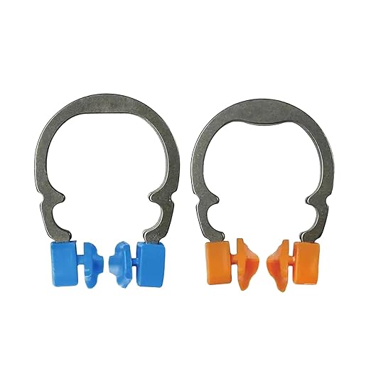 Dental Sectional Matrix Ring Clamp Spring Clip, Autoclavable Nickel Titanium Orthodontic Clamp Rings, Contoured Matrices System for Pre and Post Molars. (R2 Orange)