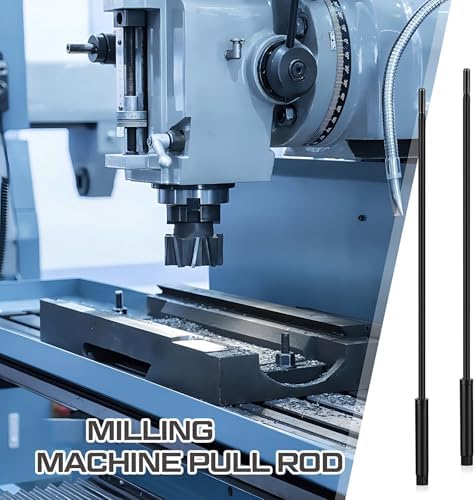 Zonon 2 Pcs Milling Machine Pull Rod Compatible with R8, 7/16 Thread Draw Bar Overall Drawbar Compatible with Bridgeport Milling Machine Part