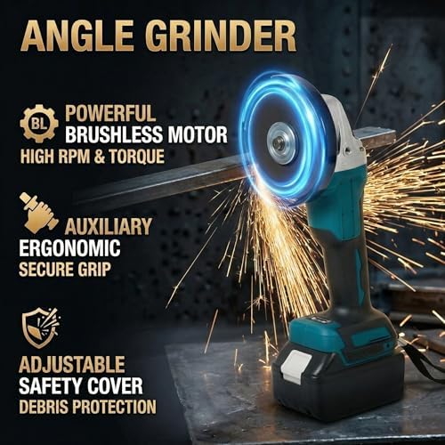 SELFIE CAT 4-Tool Brushless Cordless Power Tool Combo Kit, 4 Batteries