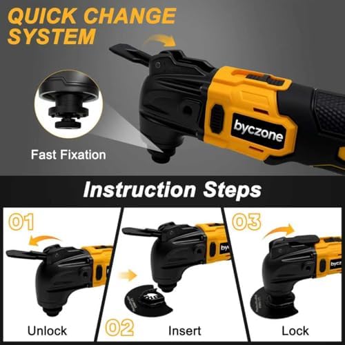Oscillating Multi Tools for DeWalt 20V Max Battery, Cordless Multitool with 6 Variable Speed 8,500-21,000 RPM, 23PCS Sanding and Cutting Oscillating Tool [Tool Only]