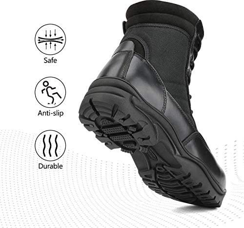 NORTIV 8 Men's Steel Toe Work Boots Side Zipper