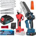 6" Electric Power Chainsaw, Electric Pruner for 1.2 inch Tree Trimming, 6 inch Battery Saw with 20V 4.0Ah Battery, Garden Power Tools for Tree Branches,Courtyard, Household
