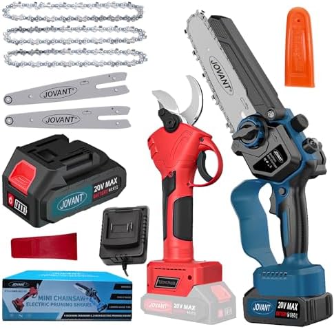 6" Electric Power Chainsaw, Electric Pruner for 1.2 inch Tree Trimming, 6 inch Battery Saw with 20V 4.0Ah Battery, Garden Power Tools for Tree Branches,Courtyard, Household