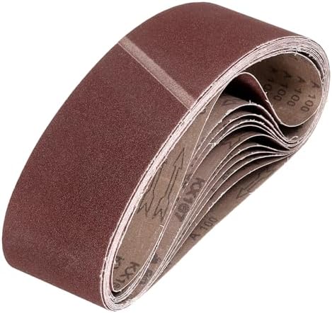 HARFINGTON 6 x 48 Inch Sanding Belts, 10 Pcs 100 Grits Aluminum Oxide