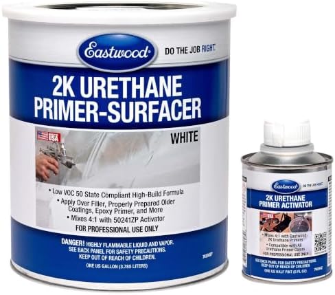 Eastwood 2K Urethane Primer Paint Surfacer White Gallon and Activator Kit