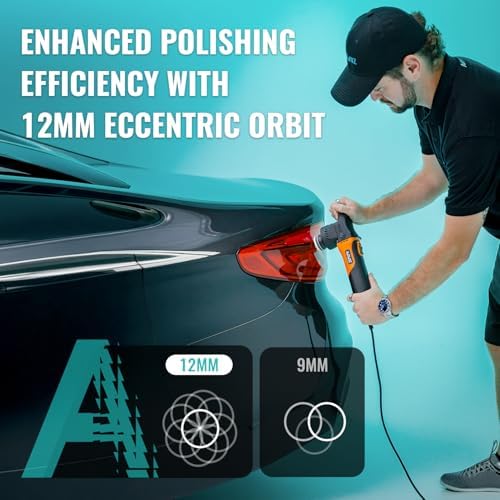 AUTIWOZ W02 Mini Buffer, 2/3Inch Dual Action Polisher, 12mm Random Orbital