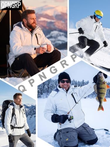QPNGRP Mens Waterproof Ski Snowboard Jacket Winter Windproof Snow Coat