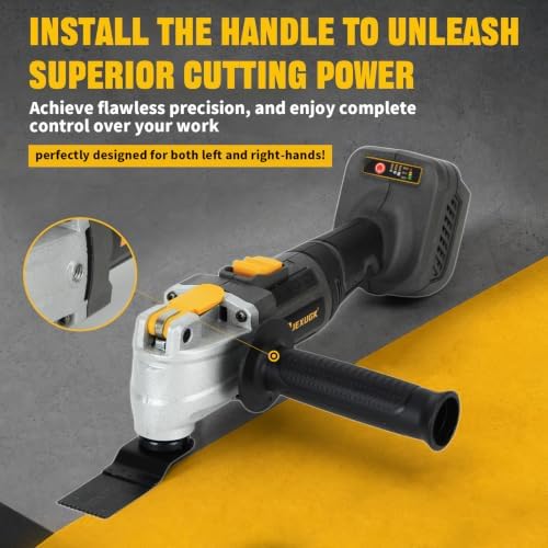 JEXUGK Cordless Oscillating Multi-Tool, 21V Brushless Oscillator Tool Kit with 2x4.0Ah Batterry, Multitool Saw with 27Pcs Accessories, Herramienta Oscilante for Cutting Wood Drywall Nails Remove Grout