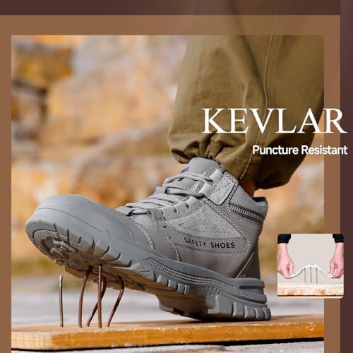 GUSAYEX Steel Toe Boots for Men Puncture Resistant Work Boots