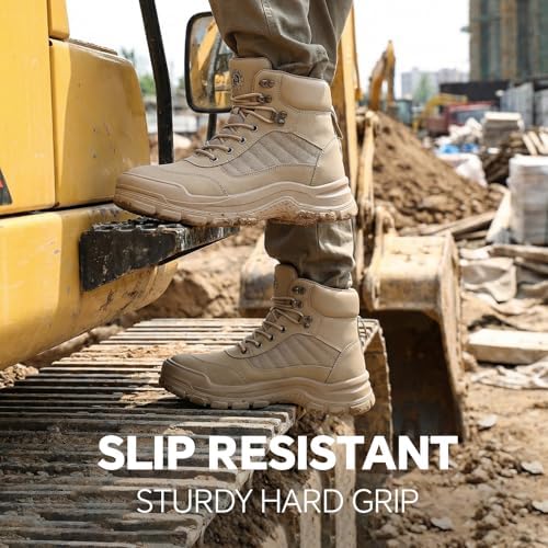 ANGRYRAM Steel Toe Boots for Men Women Puncture Proof Work Boots