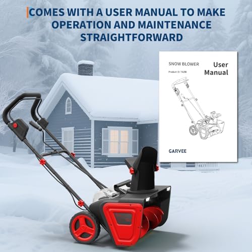 20" Cordless Snow Blower with 2×20V Batteries, 20" Wide 12" Deep Clearing, Self‑Propelled Electric Snow Shovel with 180° Rotating Chute & LED Lights for Driveway, Sidewalk, Patio, Red