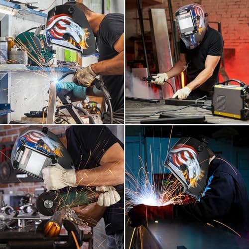 Welding Helmet True Color Auto Darkening Hood for TIG MIG ARC Welder Mask with Adjustable Shade Range 4/5-9/9-13…