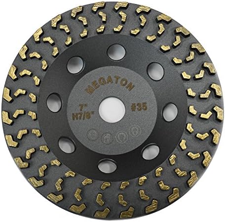 Megatron 7" Diamond Cup Grinding Removing Disc Wheel for Any Concrete, Paint, Epoxy, Glue and Mastic with CDB New Technology (Megatron 7")