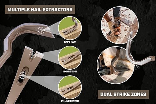 Spec Ops Tools Pry Bar, Crowbar for Demolition & Nail Pulling, High-Carbon Steel, 42" Demo Bar