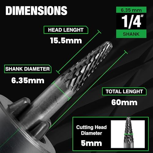 SL-1 Carbide Burr 1/4 In Shank Double Cut Die Grinder