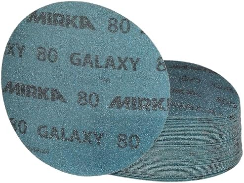 Mirka Galaxy Sandpaper 6 inch Grit 80 50 Discs Hook Loop