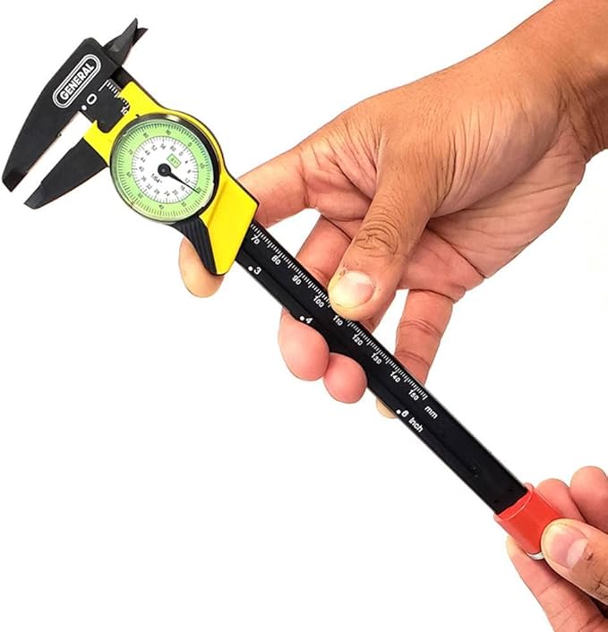 General Tools 142 Plastic Dial Caliper, 0-6" Range, .01" & 1/64"