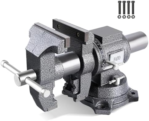 FATO 5” 360° Ductile Iron Bench Vise, 8800LB Force Black