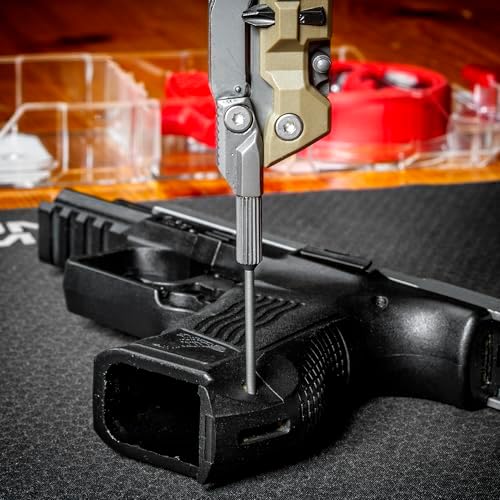 Real Avid Pistol Tool for Gun Maintenance | 19 in 1 Pistol Multitool & Handgun Utility Tool for Striker Fired & 1911 Platforms, Includes 1911 Bushing Wrench, Tanto Knife & Laser Sights Adjusters