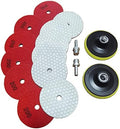 16 Packs Dry Diamond Polishing Pads Grit 200, 4 Inch Dry/Wet Tile Sanding Pad for Bufffing Granite Marble Quartz Concrete Stones Used for Grinder Polisher Drill