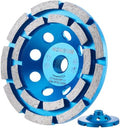 4 1/2 inch Concrete Grinding Wheel,5/8"-11 Arbor Diamond Cup Grinding Wheel Double Row for Granite Marble Concrete Masonry Stone