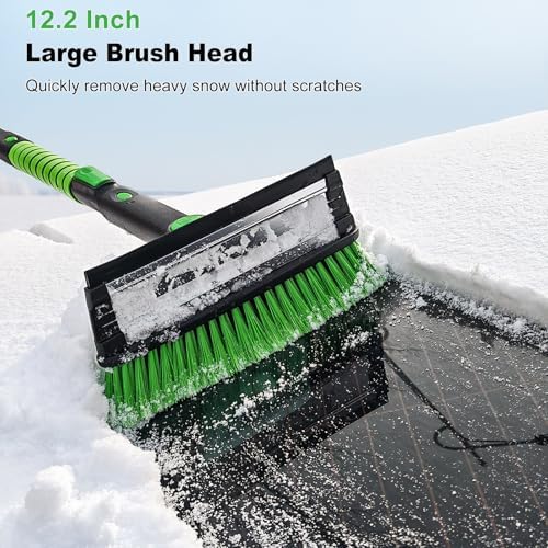 SEAAES 50 Inch Truck Snow Brush and Ice Scraper with Squeegee